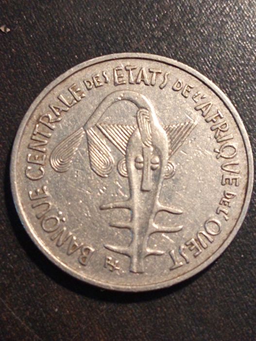 100 francos - Africa Ocidental 1969 -Niquel