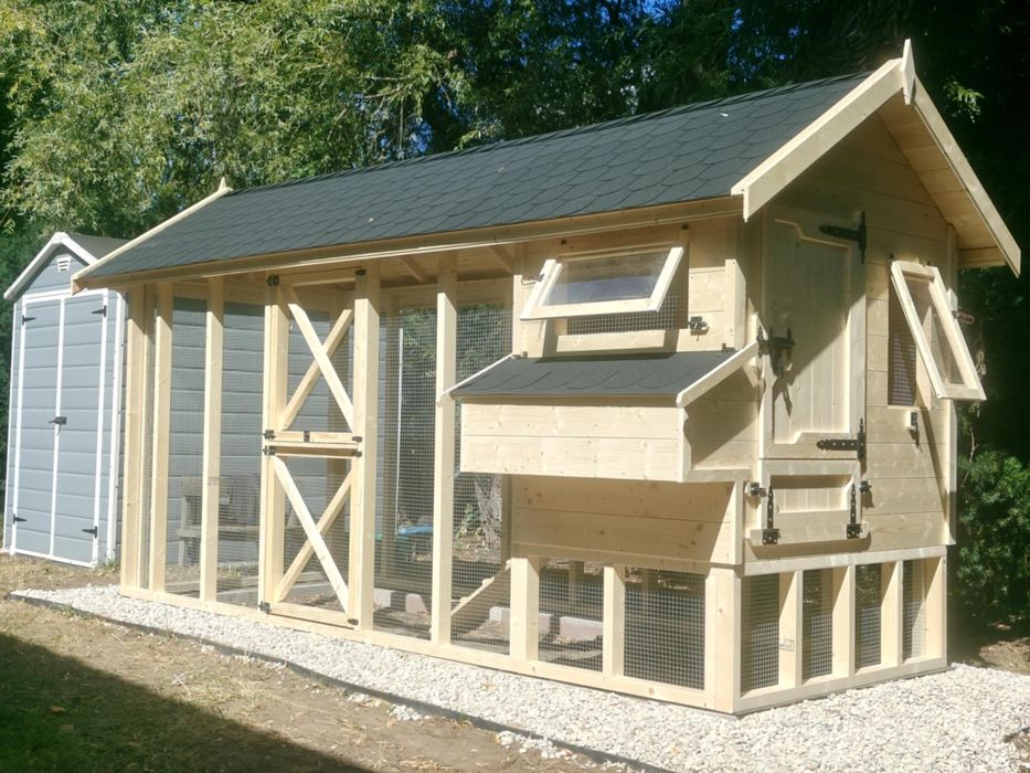 Kurnik z woliera 400x150