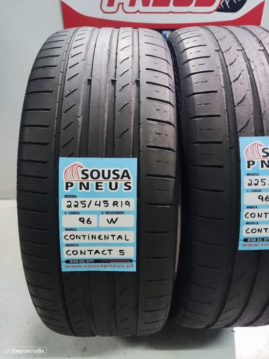2 pneus semi novos 225-45r19 continental - oferta dos portes