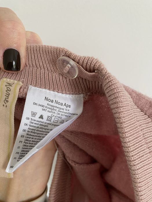 Spodnie wełna 100% noa noa 92 luźne pudrowy róż