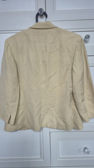 Max Mara marynarka lniana len roz S  36 nude beż
