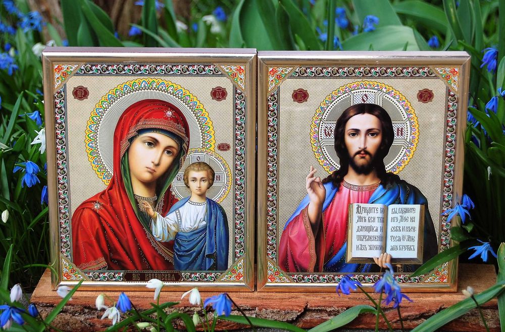 Ikona Matka Boża Kazańska, Jezus Chrystus Pantokrator, ikony rosyjskie