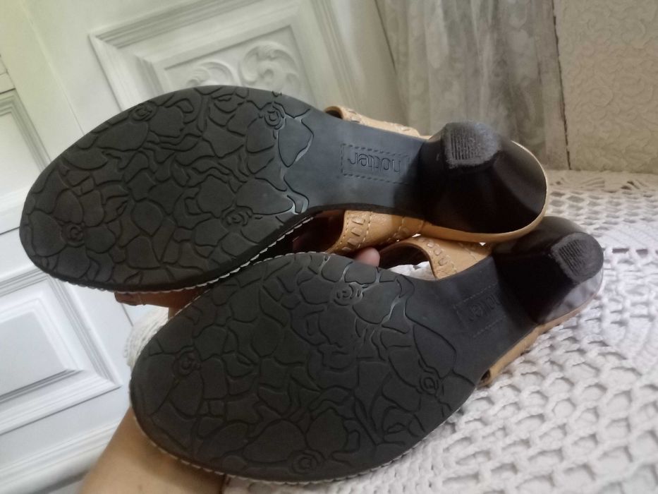 Hotter skórzane sandały damskie etno Boho letnie buty 37,5 na obcasie