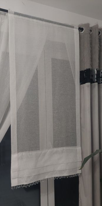 Firana gotowa biała roleta glamour