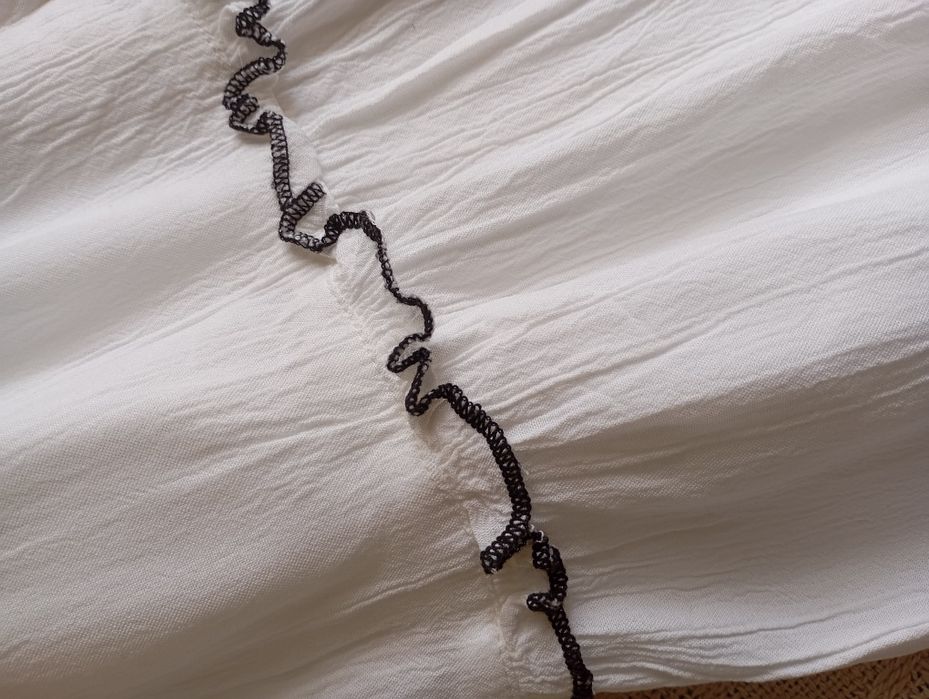 M&S 7-8L biała naturalna sukienka długa midi maxi