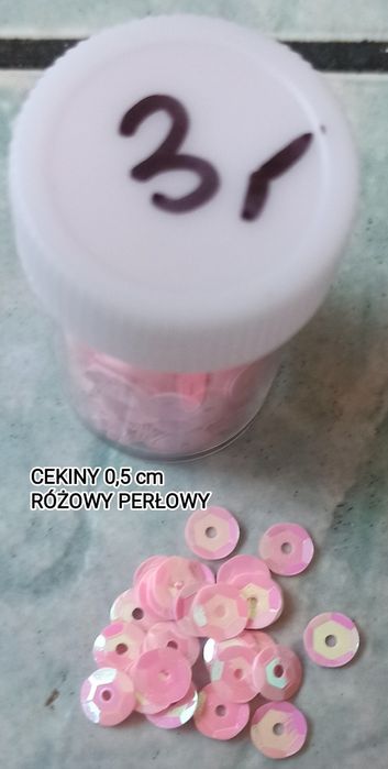 Cekiny metaliczne, ozdoby.