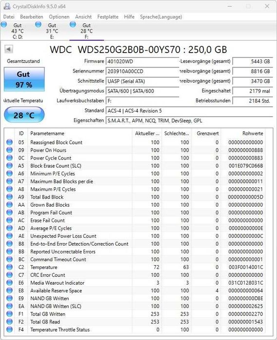 SSD WD Blue 250 GB M.2 SATA 2280