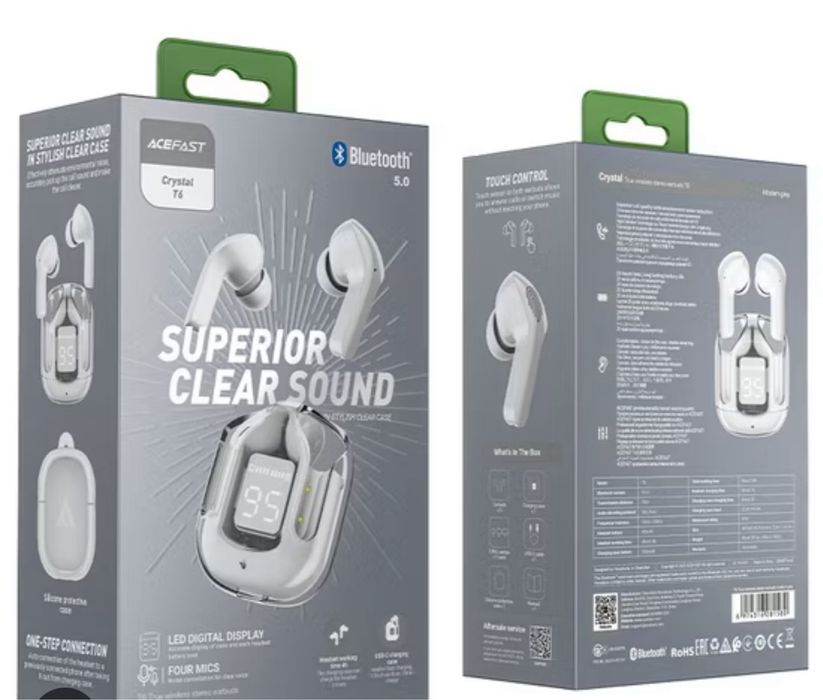 Earphones Wireless Acefast T6 – Cinza