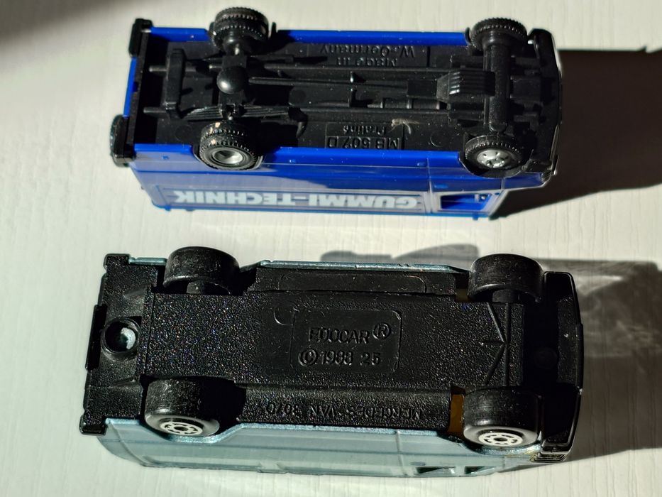 2 modele Edocar samochód Mercedes Van 307D i MB 507D Gummi Technik