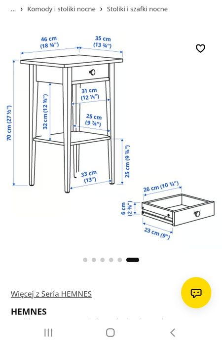 Ikea stolik nocny szafka nocna