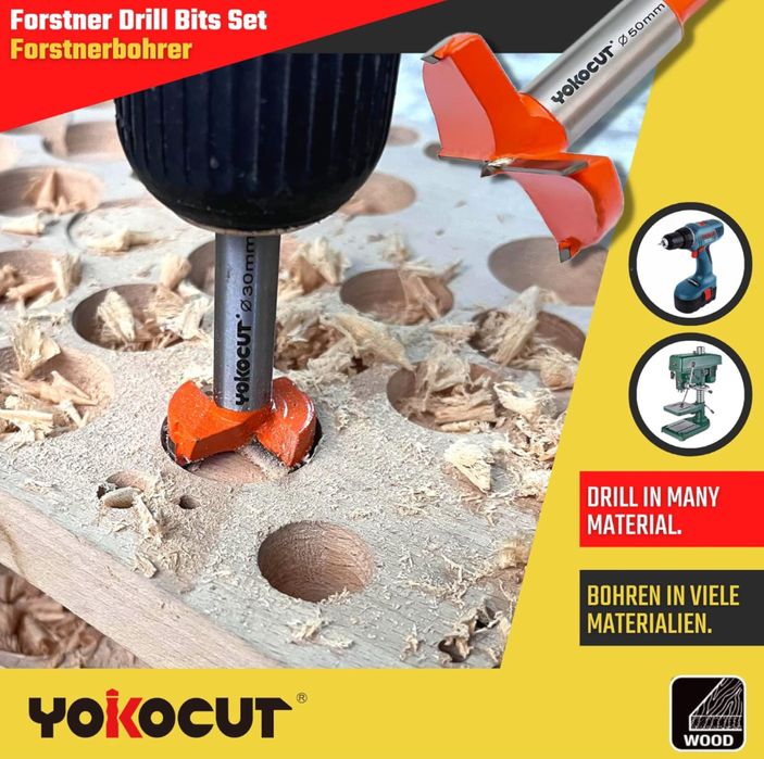 YOKOCUT 6-częściowy zestaw wierteł/otwornic