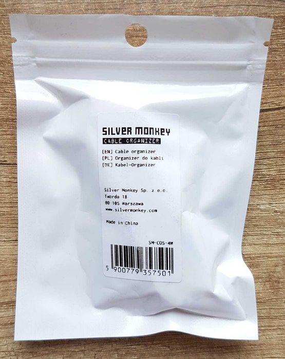 Samoprzylepny organizer na 4 kable (biały) NOWY