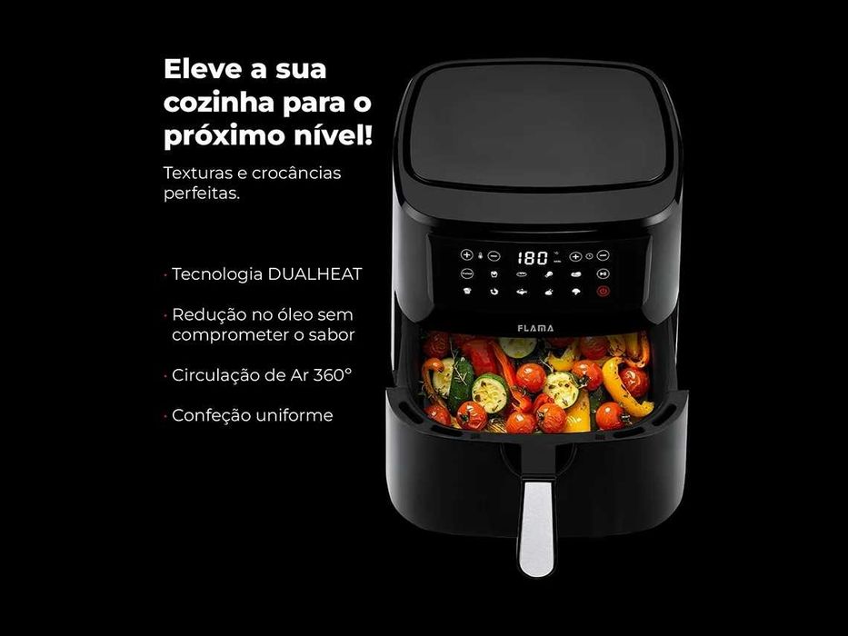 Fritadeira sem Óleo Flama Dual Heat 7.5L Digital (NOVA / SELADA)