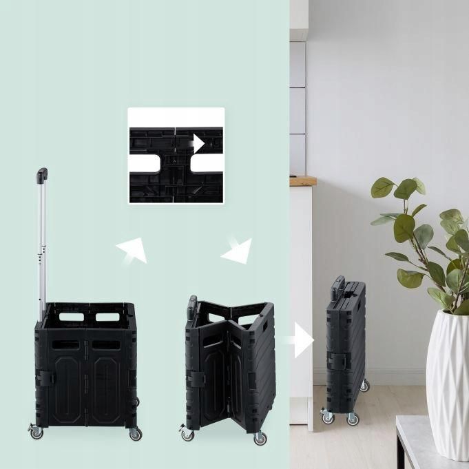 Wózek na zakupy relaxdays czarny