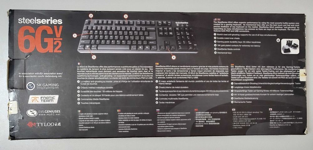 SteelSeries 6Gv2 геймерська механічна клавіатура кіберспорт подавлення фантомних натискань металева рама клавіші ігрового класу контакти 18 Kарат gold