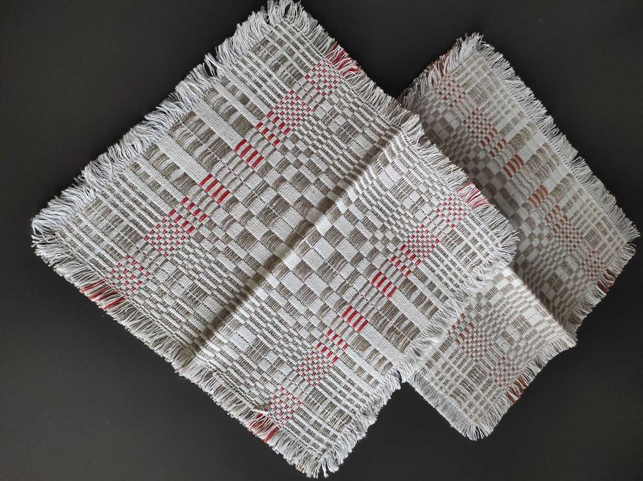 Serwetki lniane, Nowe, PRL 2 szt