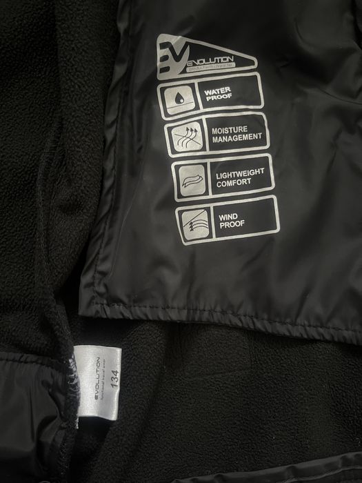Куртка softshell  софтшел демисезонная черная для мальчика, р. 134