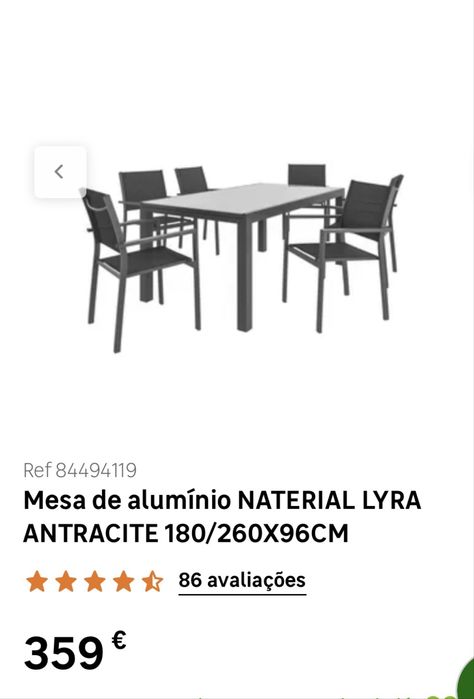 Mesa de aluminio 180/260X96cm