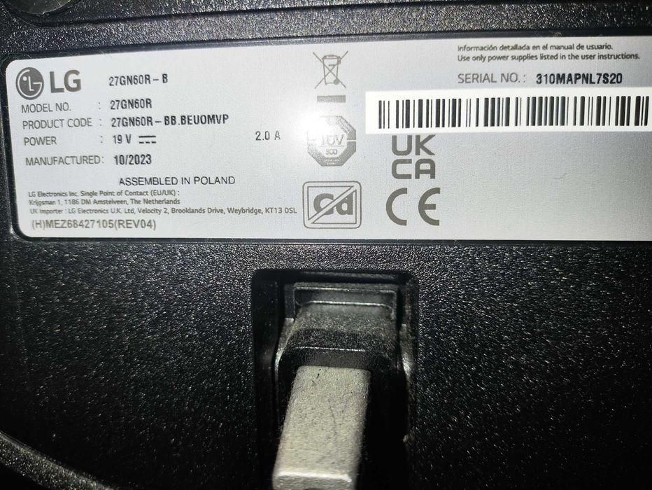 Monitor LG UltraGear 27 IPS 144Hz 1ms