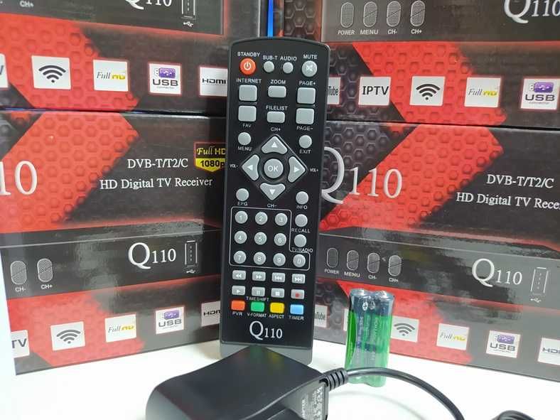 Тюнер DVD-T2 DVB-C приставка Т2 приемник Q-Sat Q-110 Plus YouTube IPTV
