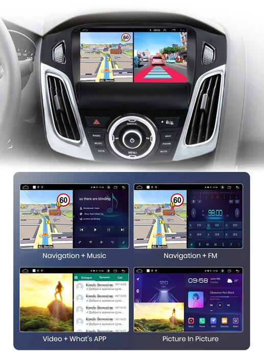 Rádio 9" android Ford Focus 3 2011 a 2019 CARPLAY WIFI GPS Novo