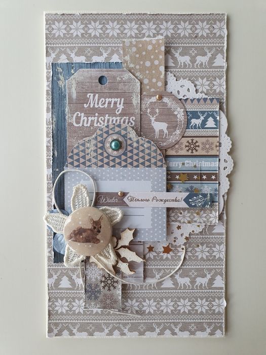 Новогодняя открытка скрапбукинг