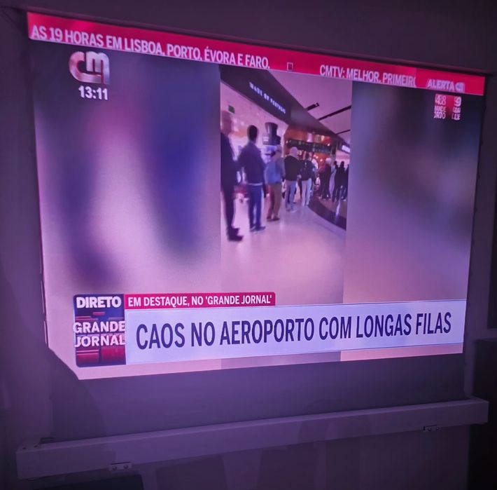 Tela eléctrica de projector