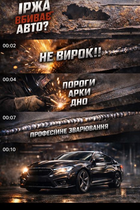 Зварювання авто,поварка авто,заміна порогів, сварка ремонт кузова