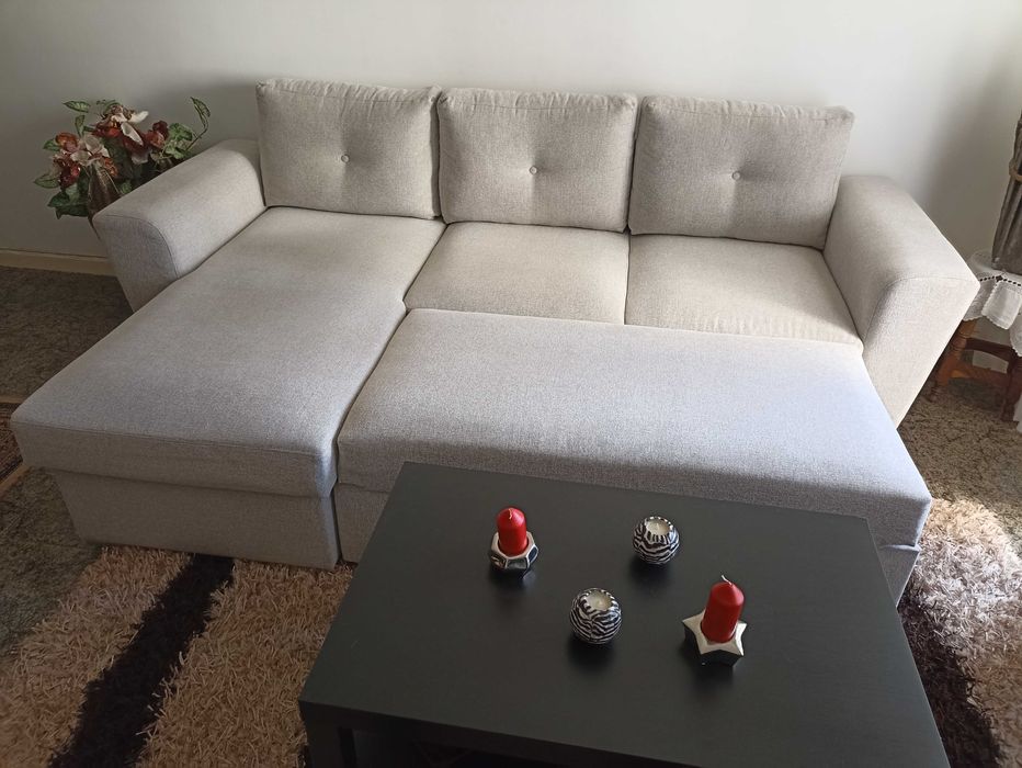 Sofá Chaise Longue, com Cama e Gavetão