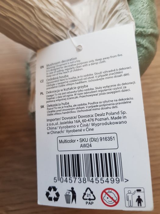 Nowa Dekoracja w kształcie grzyby 2 sztuk marki Pepco