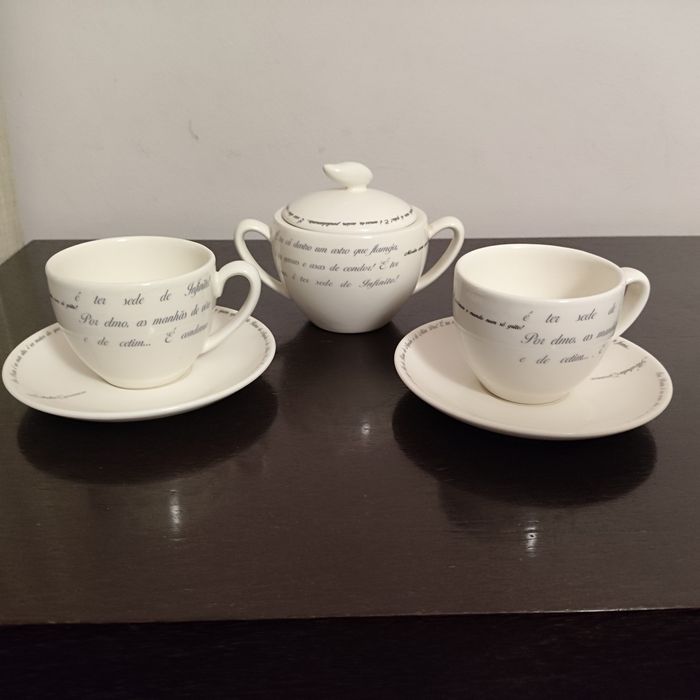2 Chávenas de Chá + Açucareiro Florbela Espanca