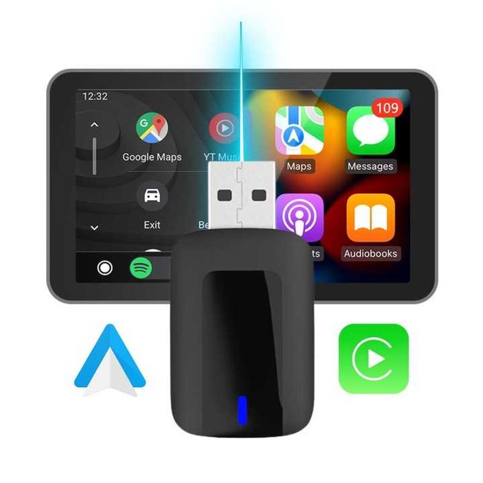 Bezprzewodowy Adapter CarPlay Android Auto USB  Wi-Fi Bluetooth IOS