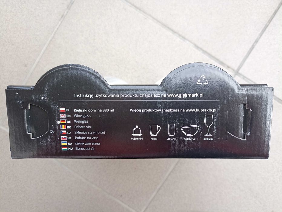 Glasmark komplet dwóch kieliszków do wina Kocham Cię 380ml