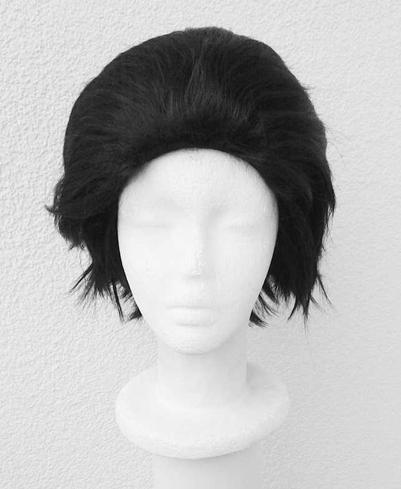 Czarna krótka peruka bez grzywki męska cosplay wig czarny
