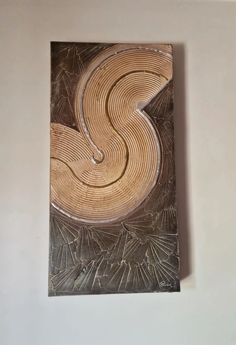 Conjunto de quadros pintado com folha de prata