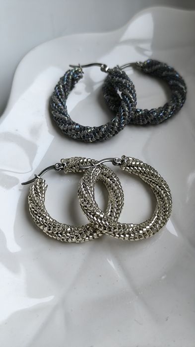 Kolczyki congo srebrne