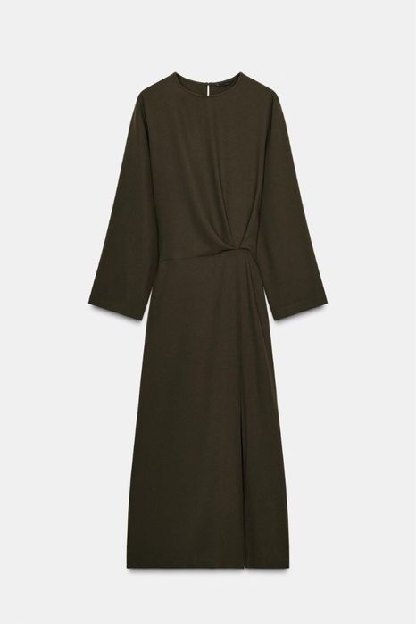 Сукня міді зі складками zara