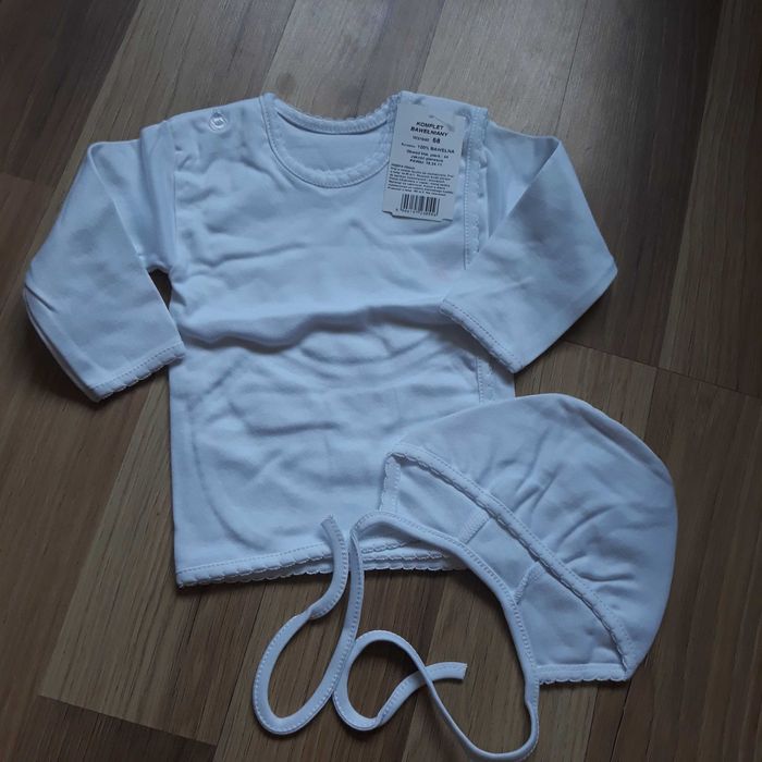 Koszulka kaftanik śpiochy body wyprawka czapka czapeczka 68cm