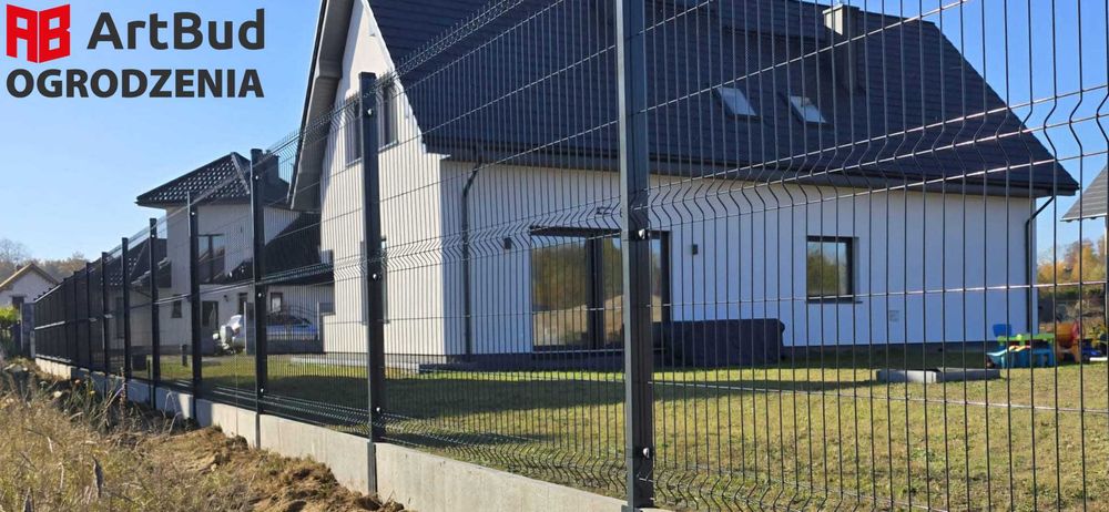 Ogrodzenie panelowe 3D Kościerzyna 1530 fi 4 grafit RAL 7016 - 1 mb