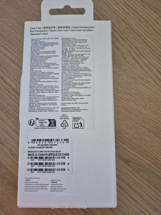 Etui nakładka na Samsung A56 -Clear Case
