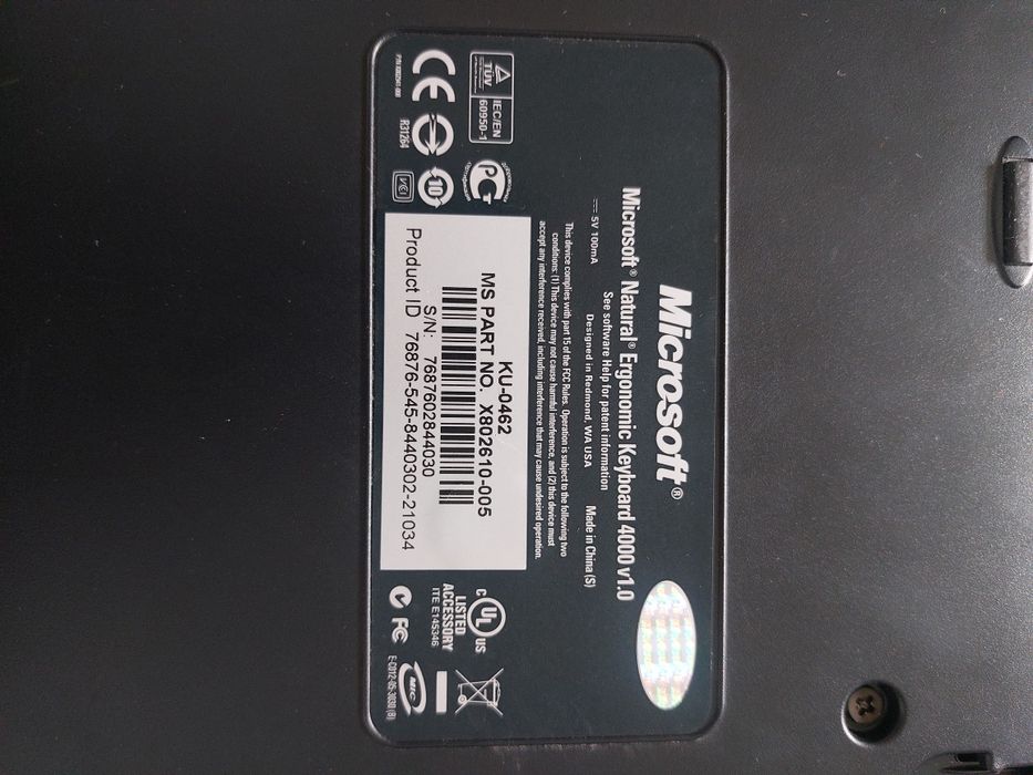 Клавіатура Microsoft Natural Ergonomic Keyboard 4000
