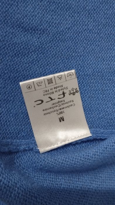 Kaszmirowy damski kardigan firmy FTC r. M 100 % kaszmir niebieski