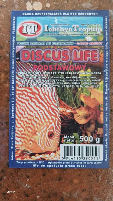 DISCUS LIFE - pokarmy mrożone dla paletek 500g