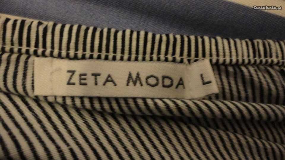 Camisa de senhora (Top) com folhos cinza Zeta Moda