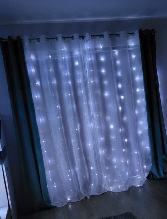 Ozdoby świąteczne lampki pilot LED na okno wiszący łańcuch i gwiazdki