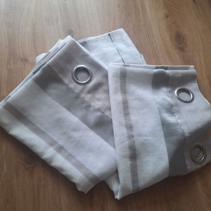 2x zasłony 140x240 szaro beżowe