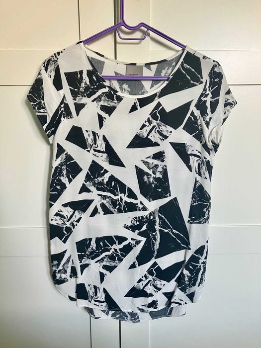 Bluzka tshirt wiskoza Mango marmur S