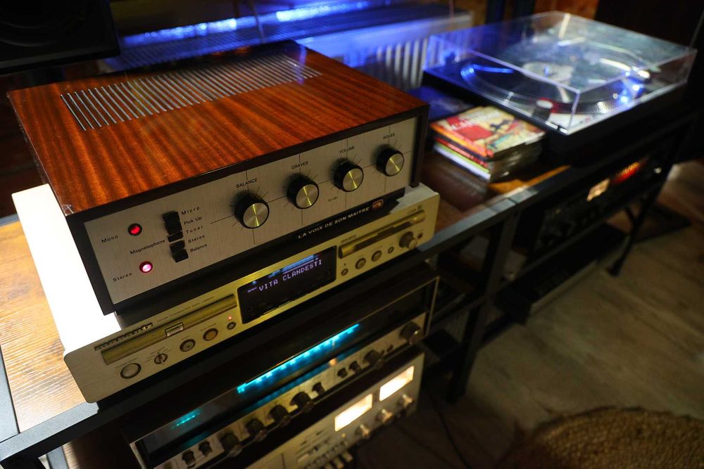 Wzmacniacz lampowy vintage Pathe Marconi PA 85S wczesne lata 60'