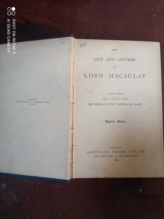 Vintage livro"Lord.Macaulay"London1889
