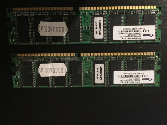 Memória RAM Elixir 512MB x 2 unidades64738880102658122